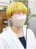 マッシュ/マッシュショート/ハイトーンマッシュ/イエロー