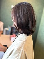 ヘアメイク ミチ 富田店(HAIRMAKE MICHI)&nbsp;【MICHI 富田店　西村 亜矢】 ミディアムカット 外ハネ ブラウン