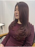深みあるボルドー★ハイレイヤーカット