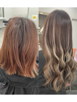 ガルボヘアー 桟橋店(garbo hair) ハイライトプルシールエクステロング高知美容院