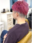 ピンク/ハイトーン/ビビットカラー/個性的/刈り上げ/10代/20代