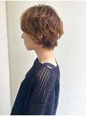 柔らかなウルフパーマスタイル　40代　ベージュカラー　知立