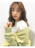 ライトベージュ＊セミロング前髪あり