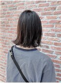ミディアムボブ切りっぱなしミディアム大人ミディアム艶髪ミディ