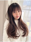 ロングミディアムこなれミディ韓国トリートメント前髪カット