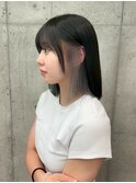 韓国風レイヤーカットブリーチダブルカラー前髪