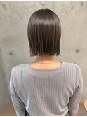 斜めバング/グレージュカラー/デザインカラー/シルキーベージュ