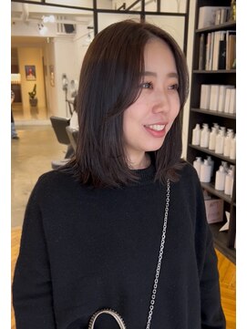 3分で決まるレイヤーボブ×透明感ブラウン▽福永