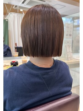 ファースト 仙台店(first) オリーブベージュ×ぱつっと顎ラインボブ