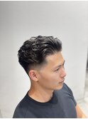 オールバック リバースセンターパート ニュアンスパーマ 渋谷