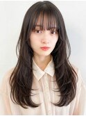 ブリーチなしカラー韓国風レイヤーカット暗髪×小顔で美髪へ
