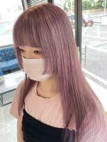 ヘアデザイン ファブロ(hair design FABRO.) ピンクラベンダー/ペールピンク/ハイトーン/姫カット