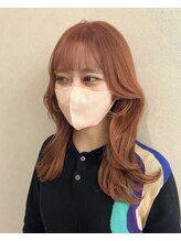 ミリ 奈良店(mm) オレンジカラー/顔まわりカット/韓国スタイル/髪質改善/近鉄奈良