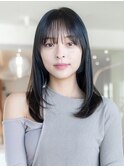 大人かわいい前髪セシルカットココアブラウンフリンジウェーブ