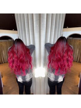 ラヴェ(LAWE.) レッド系バレイヤージュ