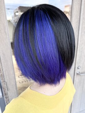 トリニティ(trinity) 派手髪ツートンカラー・ブルー・バイオレット【豊見城・南風原】