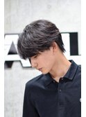 黒髪毛流れパーマシースルーバングシースルーマッシュ韓国ヘア
