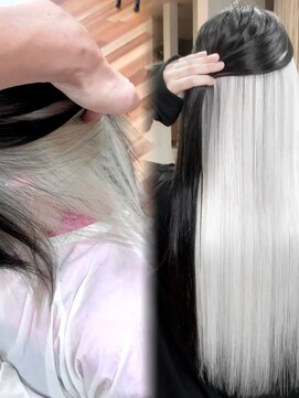 エルバイイエローコーン(ell by YELLOW CORN) ホワイトカラー/インナーカラーイヤリングカラー/シールエクステ