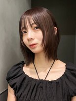 アルバム 渋谷パルコ(ALBUM)&nbsp;ミディアムボブ顔周りレイヤーおくれ毛前髪カット_F1037