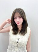 グレージュカラー/韓国/黒髪/レイヤー/髪質改善/縮毛矯正/新宿