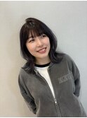 外ハネミディアム×パープルグレージュ◎