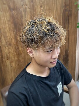 【山本智文】複雑歴アリメンズケアパーマメンズマッシュ