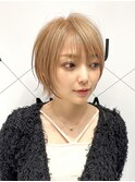 大人ショート/縮毛矯正/学割U24/ブルーカラー/くすみベージュ