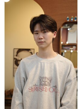 エディ(Edy) メンズセンターパートコンマバングカルマヘア韓国ヘア眉毛カット