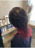 インナーカラー×ウルフカット