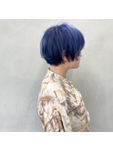 #マッシュショート×ブルーバイオレットカラー