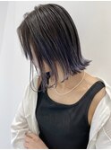 切りっぱなしボブ 外ハネパーマ ラベンダーカラー t421