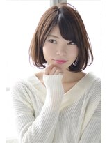 大人可愛い20代30代40代前下がりひし形小顔ボブ丸みミディ池袋