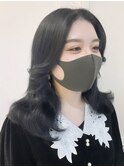 10代20代30代大人かわいい韓国風ブルーブラックエギョモリヘア