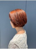 【ミニボブ×オレンジカラー】