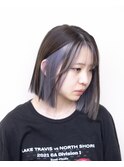インナーカラー#切りっぱなしボブ#ブリーチ#ダブルカラー#豊橋