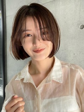 ガーデンヨコハマ(GARDEN YOKOHAMA) タッセルボブ　内巻きボブ　前髪なし　オリーブグレー