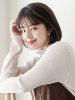 ガーランドツー(Garland 2F) ◎ワイドバングが大人可愛い♪ぱつっと耳かけ似合わせ小顔ボブ