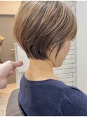 白髪ぼかし/ひし形/癖毛/大人ショートボブ/60代50代40代