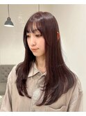 ミディアム顔周りレイヤーおくれ毛前髪長岡/新潟/宮関