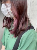 10代20代大人可愛い裾カラーイルミナカラー艶感ピンクベージュ