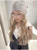 くびれヘア/アプリコットオレンジ/夏のヘアアレンジ/梅田