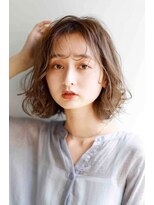 ムウ 難波(MOU) ボブクールショート前髪イメチェンピンクベージュ30代40代50代