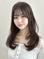 ライン(LINE)&nbsp;韓国風/レイヤー/前髪カット/オリーブ/透明感/ハッシュカット
