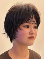 トップヘアー スパアンドリラクゼーション 安城(spa&relaxation)&nbsp;安城大人可愛いミニウルフショート艶髪フォギーブラウン前髪あり