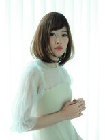 グラス(grass)&nbsp;シースルー 斜め前髪 フェミニン セクシー ボブ 用賀 美容室