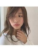 顔まわりレイヤー/透明感セミロング / ベージュ