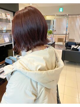 アトレ(attrait) ＊切りっぱなしボブ 外ハネ ピンクラベンダー  天王寺美容室