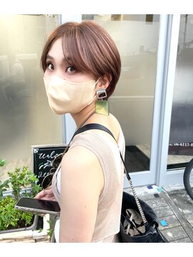 アトレ(attrait) ＊オレンジベージュ ショートヘア ケアブリーチ 透明感 天王寺