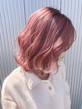 セットアップ 岡山北長瀬店(SET-UP) ホワイトピンク ニュアンスカラー ブリーチオンカラー 韓国