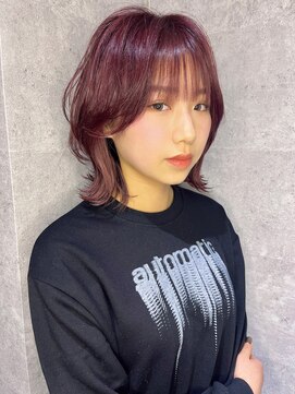 ランド 西宮店(LAND) 大人可愛い20代30代40代インナーカラー小顔ウルフレイヤーボブ